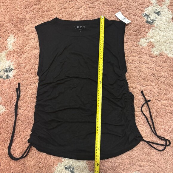 NWT Loft Side Tie Linen Blend Tank Top Womens Sz S Black Classy Chic Sleeveless - Picture 10 of 10